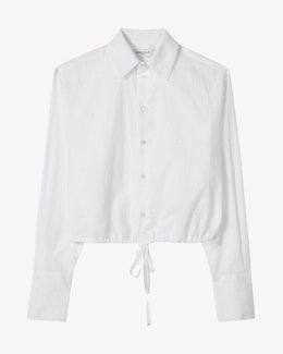 Broderie Drawstring Shirt - White