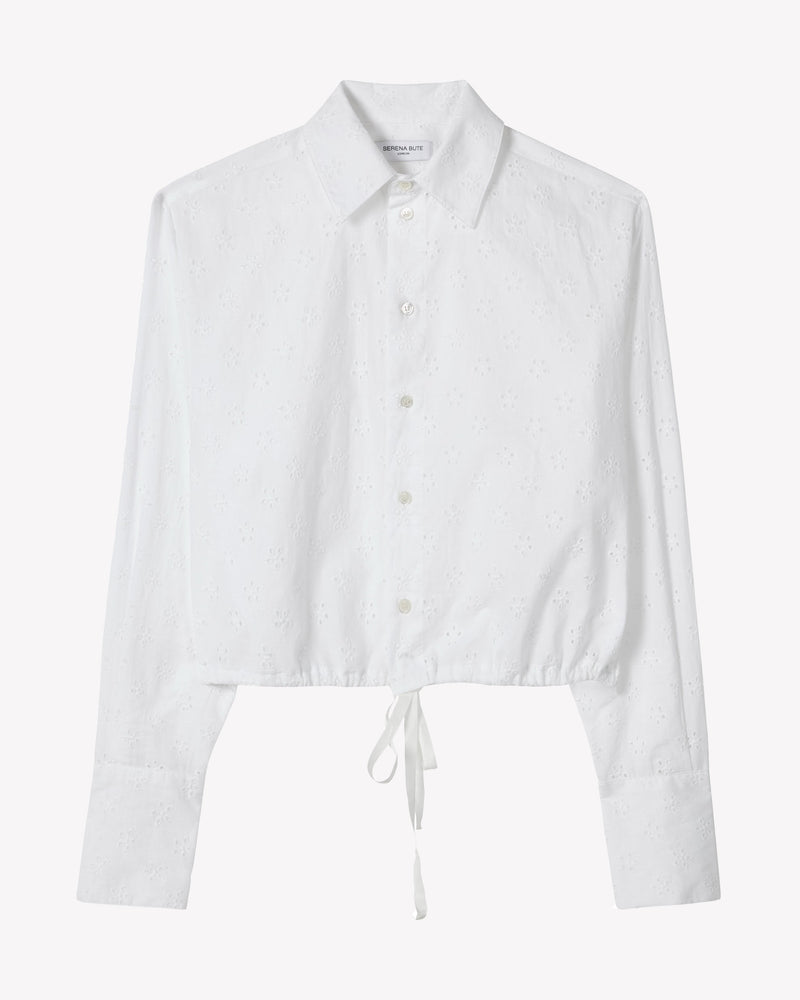 Broderie Drawstring Shirt - White picture #2