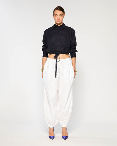 Cotton Balloon Trouser - White SERENA BUTE