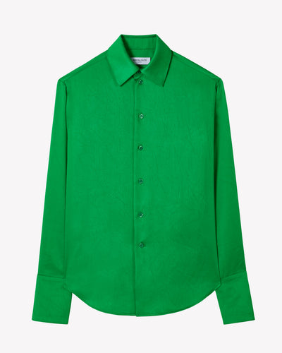 Crinkled Satin Paris Shirt - Classic Green SERENA BUTE