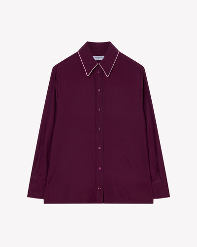 Silk Relaxed Shirt - Plum SERENA BUTE