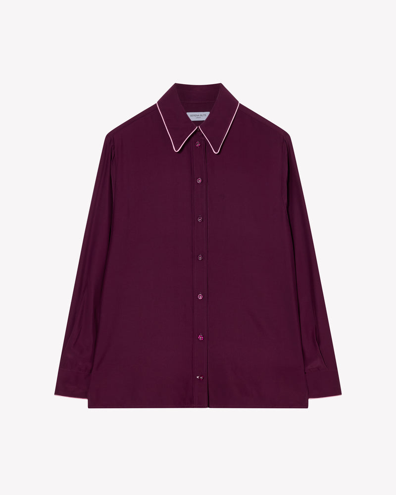 Silk Relaxed Shirt - Plum picture #1