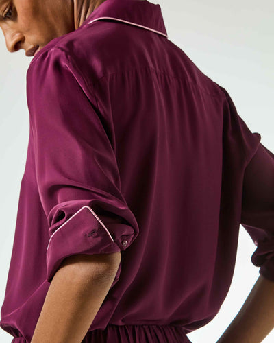Silk Relaxed Shirt - Plum SERENA BUTE