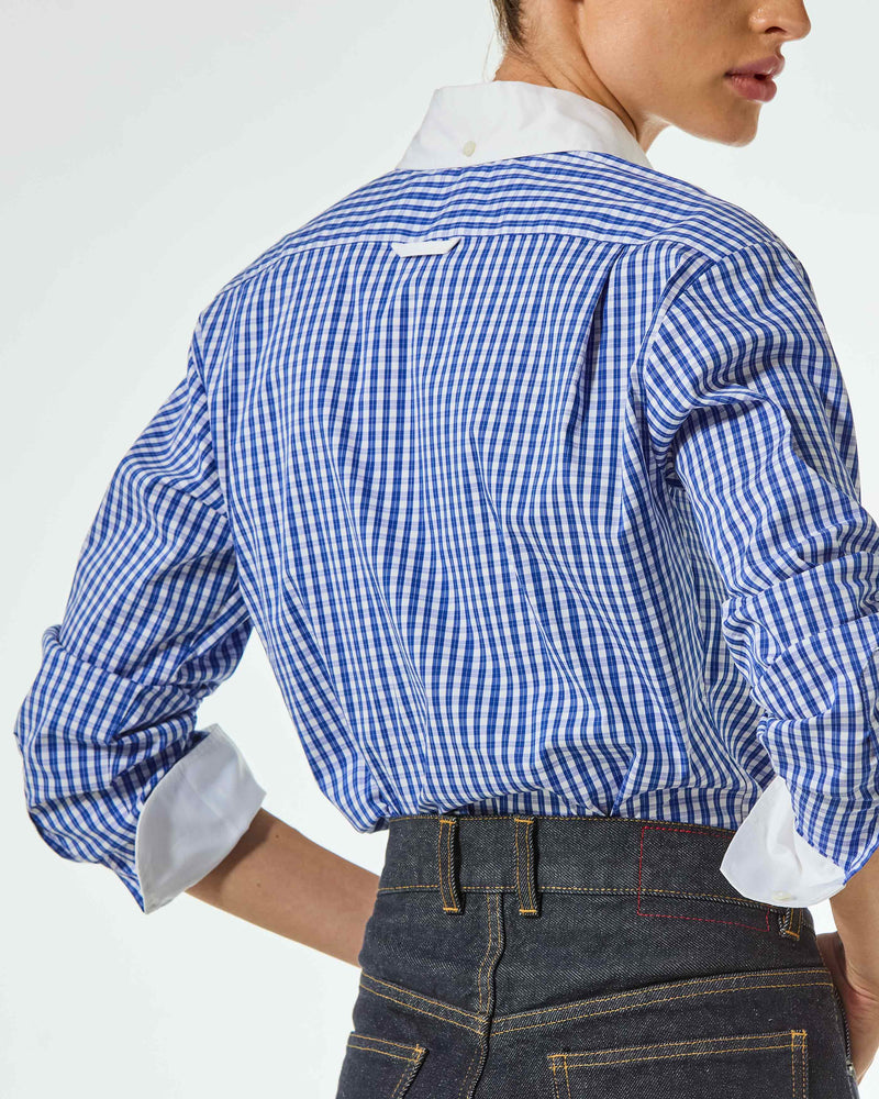 Cotton Johnny Shirt - Blue Check SERENA BUTE