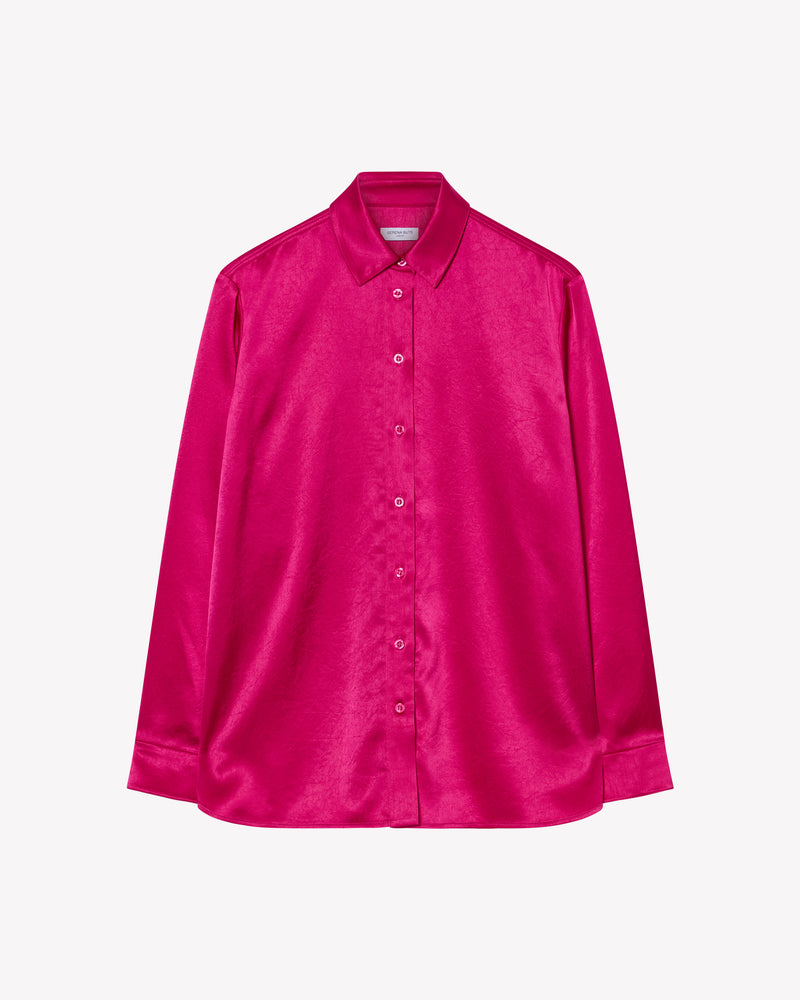Satin Boyfriend Shirt - Fuschia picture #1