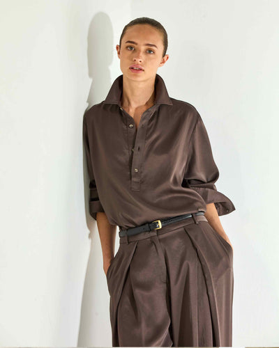 George Shirt - Chocolate Brown SERENA BUTE