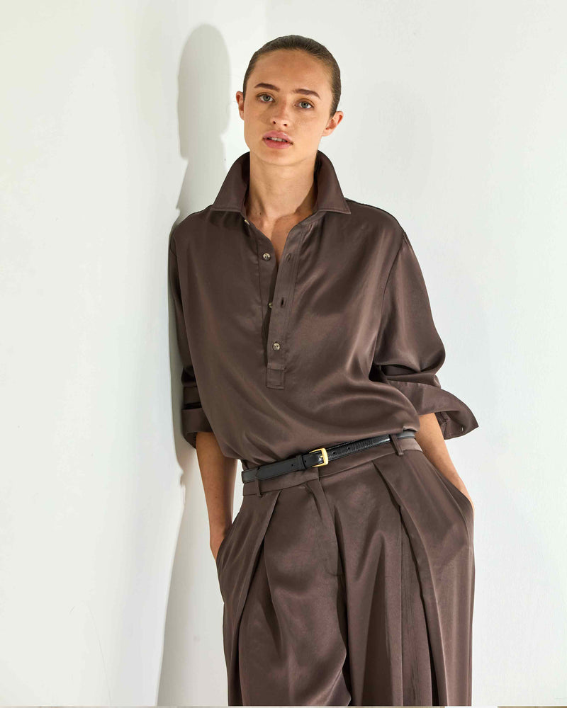 George Shirt - Chocolate Brown SERENA BUTE