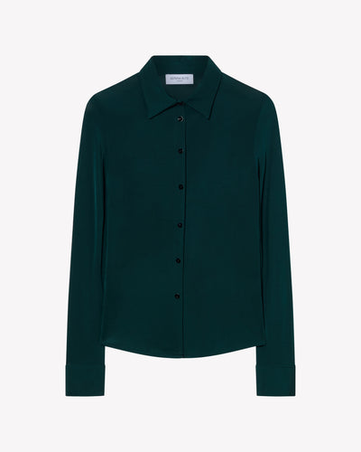 Jersey Stretch Fit Shirt - Dark Green SERENA BUTE