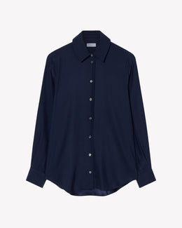 Silk Classic Shirt - Navy Blue