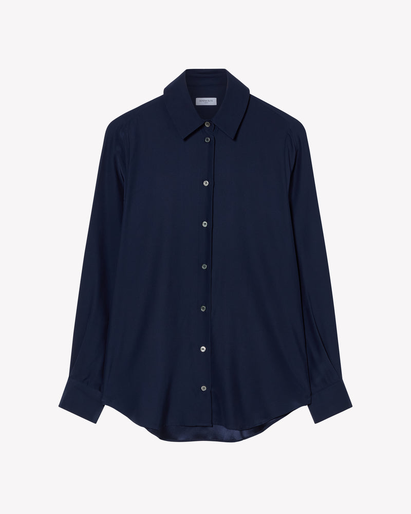 Silk Classic Shirt - Navy Blue picture #1