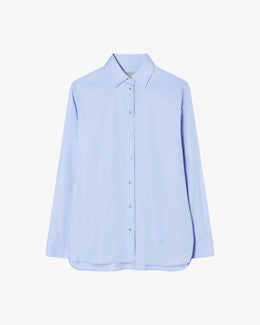 Cotton Boyfriend Shirt - Pale Blue