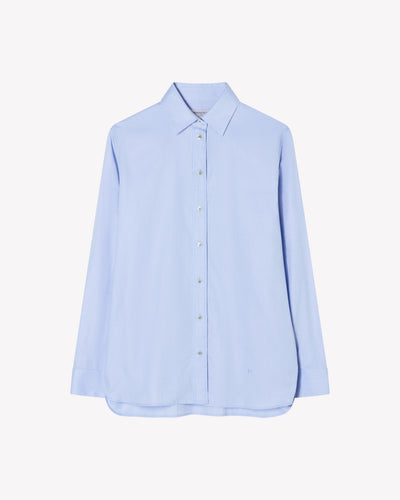 Cotton Boyfriend Shirt - Pale Blue SERENA BUTE