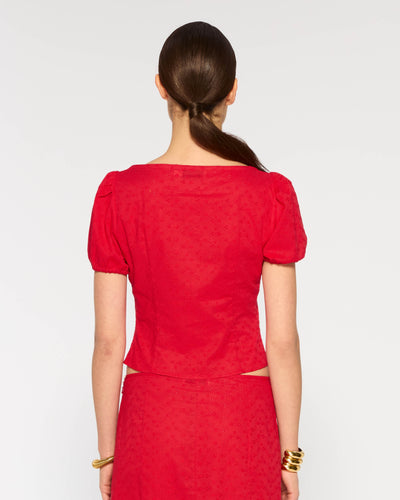Broderie Bodice Top - Red SERENA BUTE