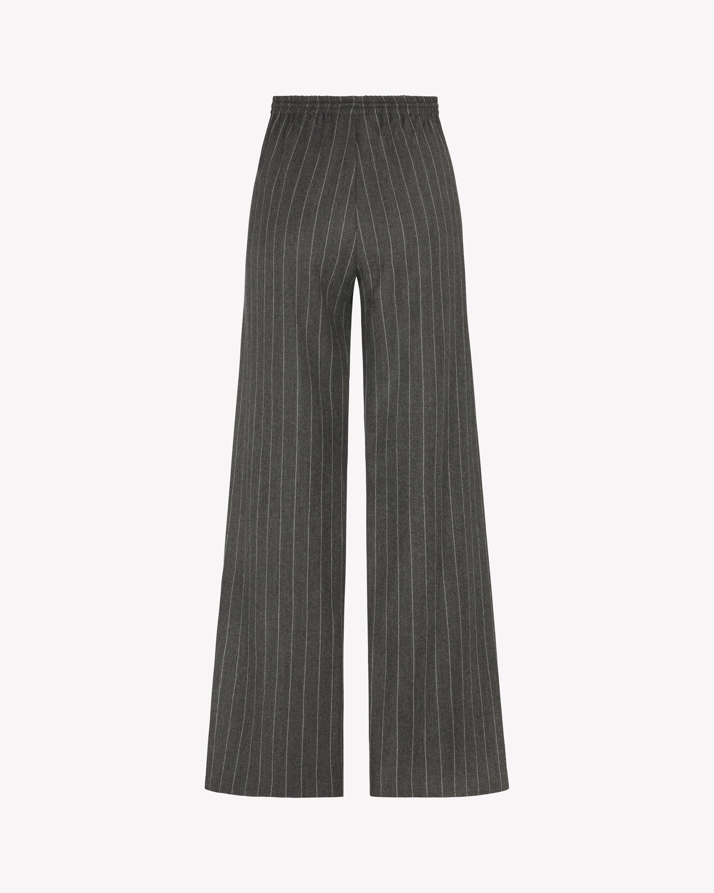Slim Leg Jogger - Dark Grey Pinstripe Wool
