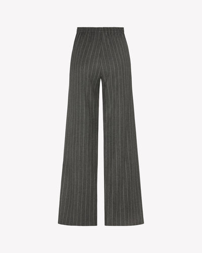 Slim Leg Jogger - Dark Grey Pinstripe Wool SERENA BUTE