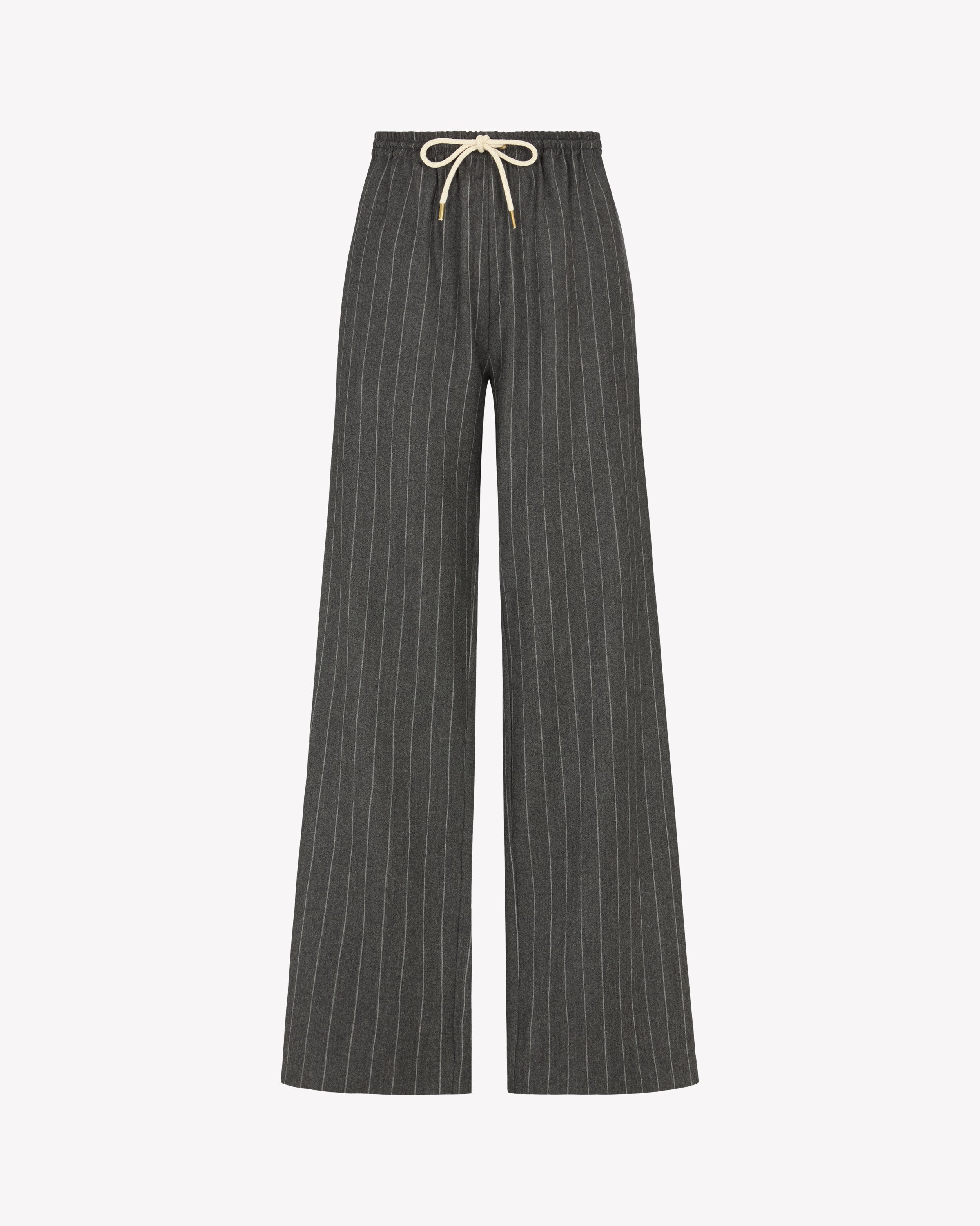 Slim Leg Jogger - Dark Grey Pinstripe Wool