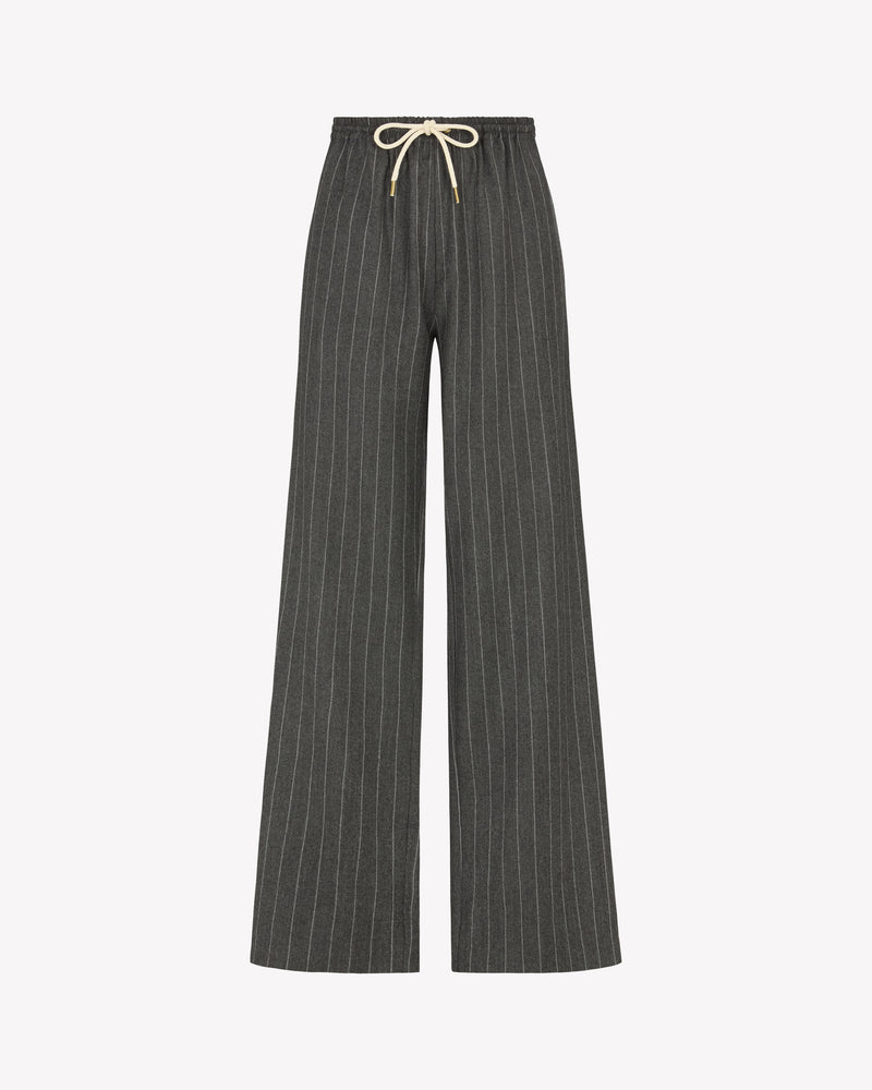 Slim Leg Jogger - Dark Grey Pinstripe Wool picture #2