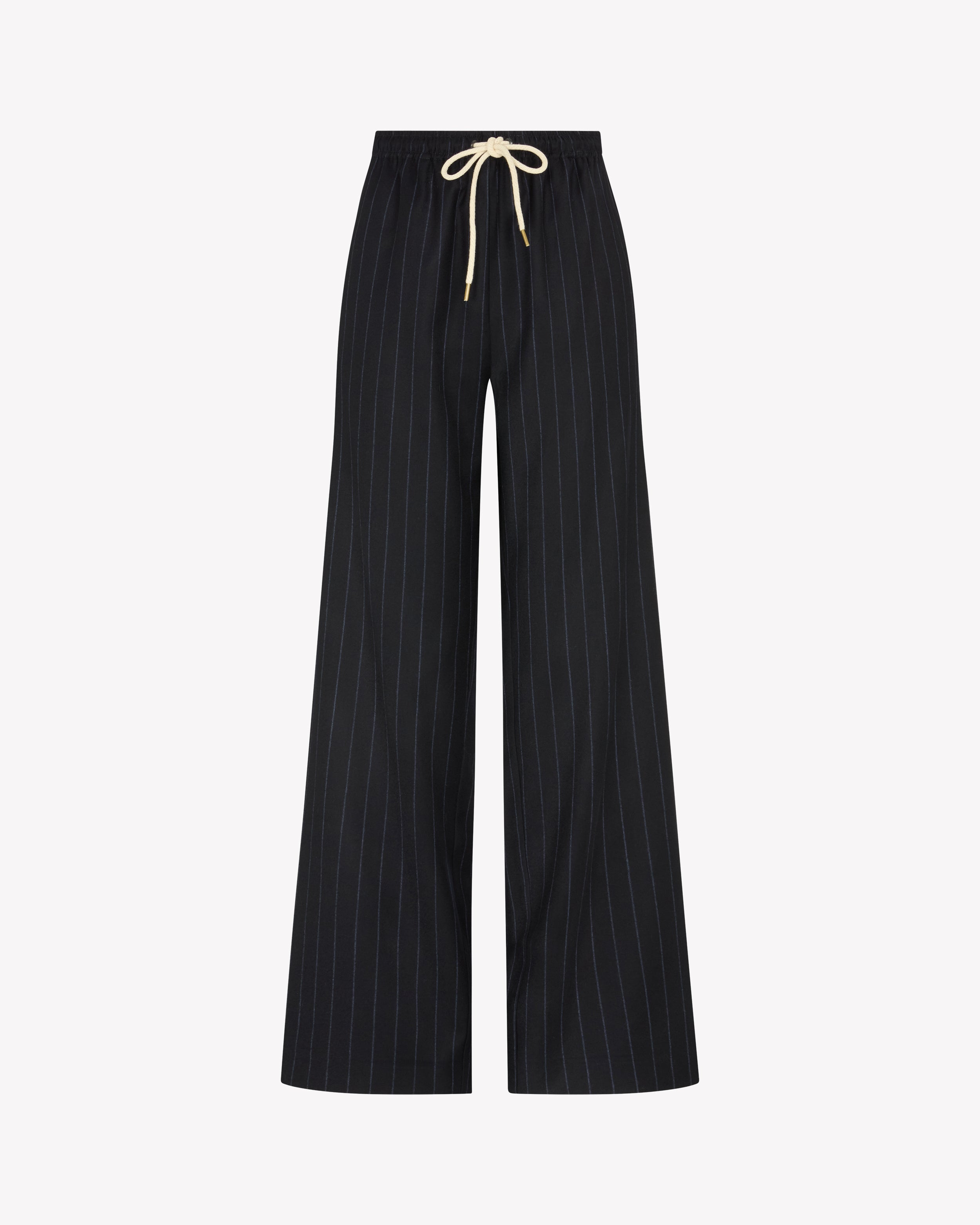 Slim Leg Jogger - Navy Blue Pinstripe Wool