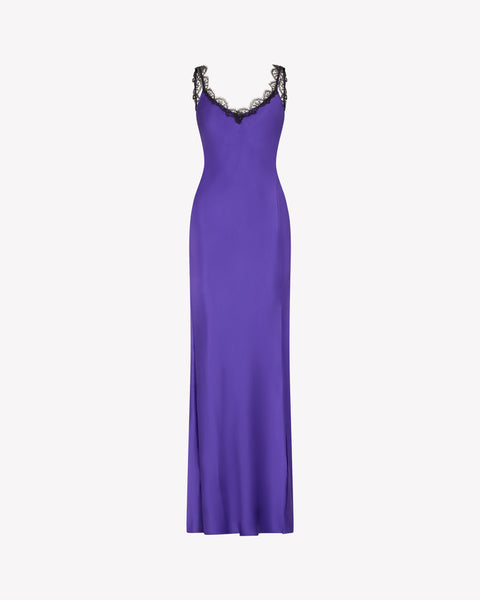 Serena Bute London Silk Slip Dress with Lace Trim