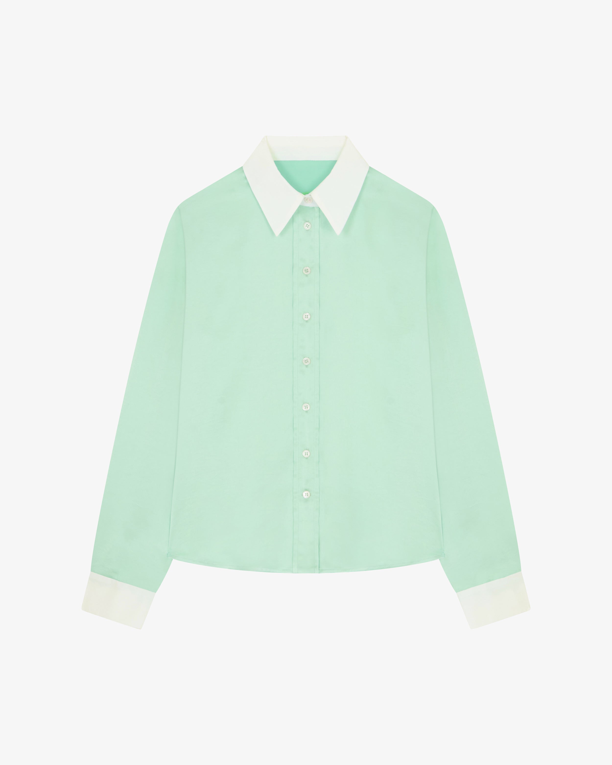 Satin Serena Shirt - Mint