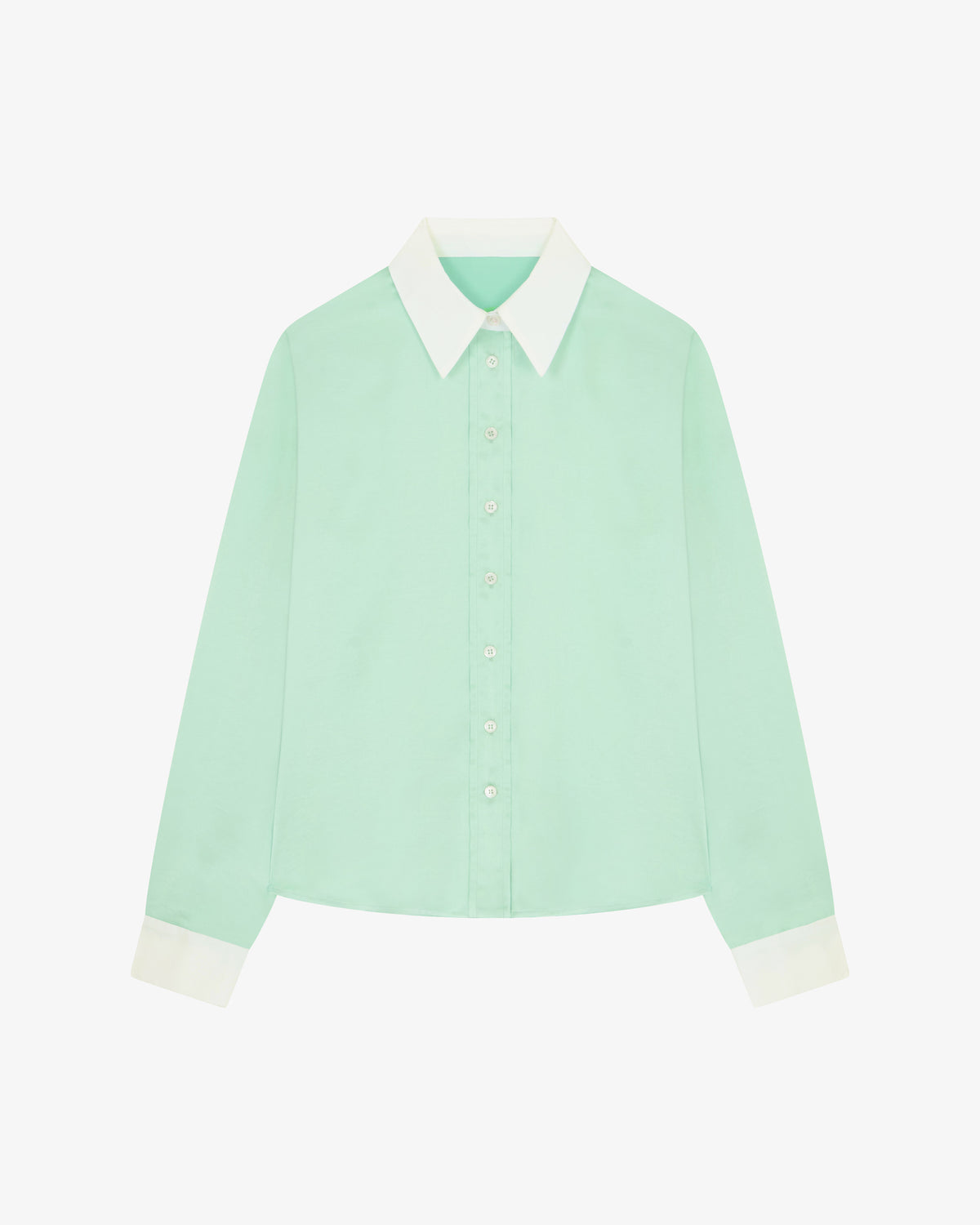 Satin Serena Shirt - Mint