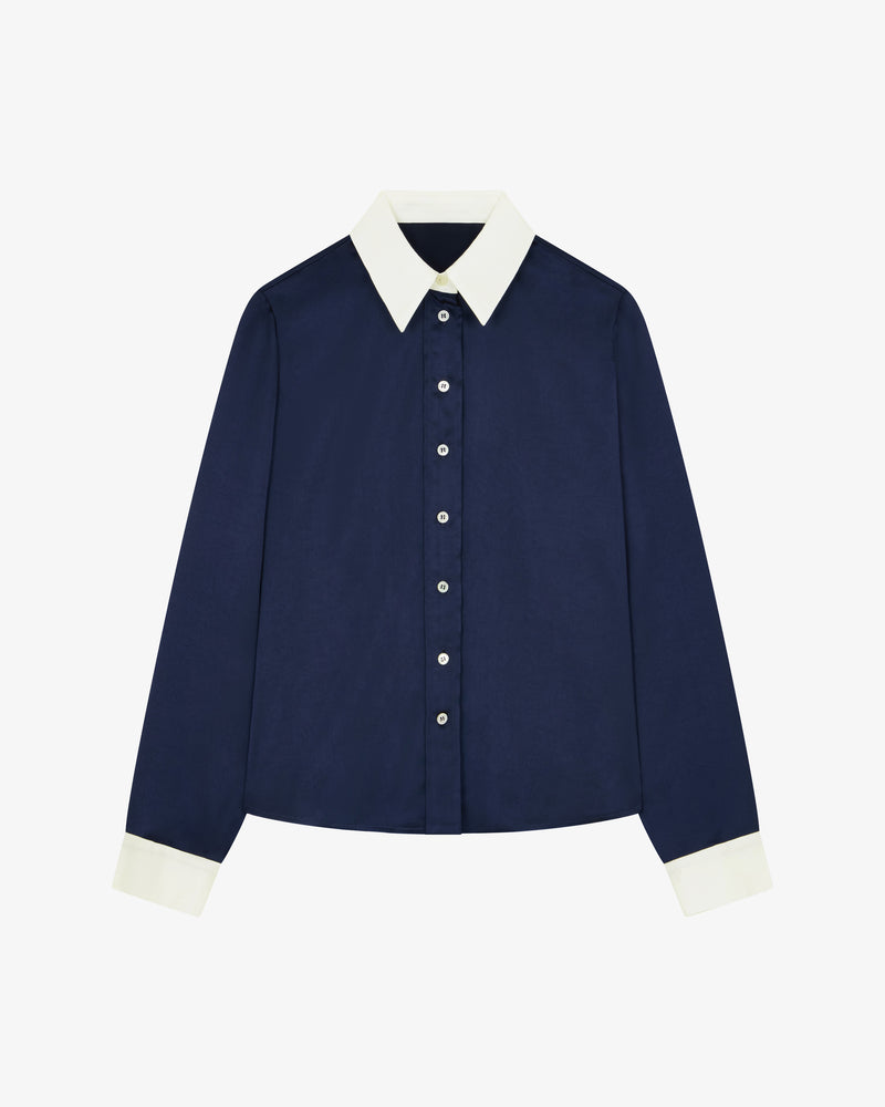 Satin Serena Shirt - Dark Navy picture #2