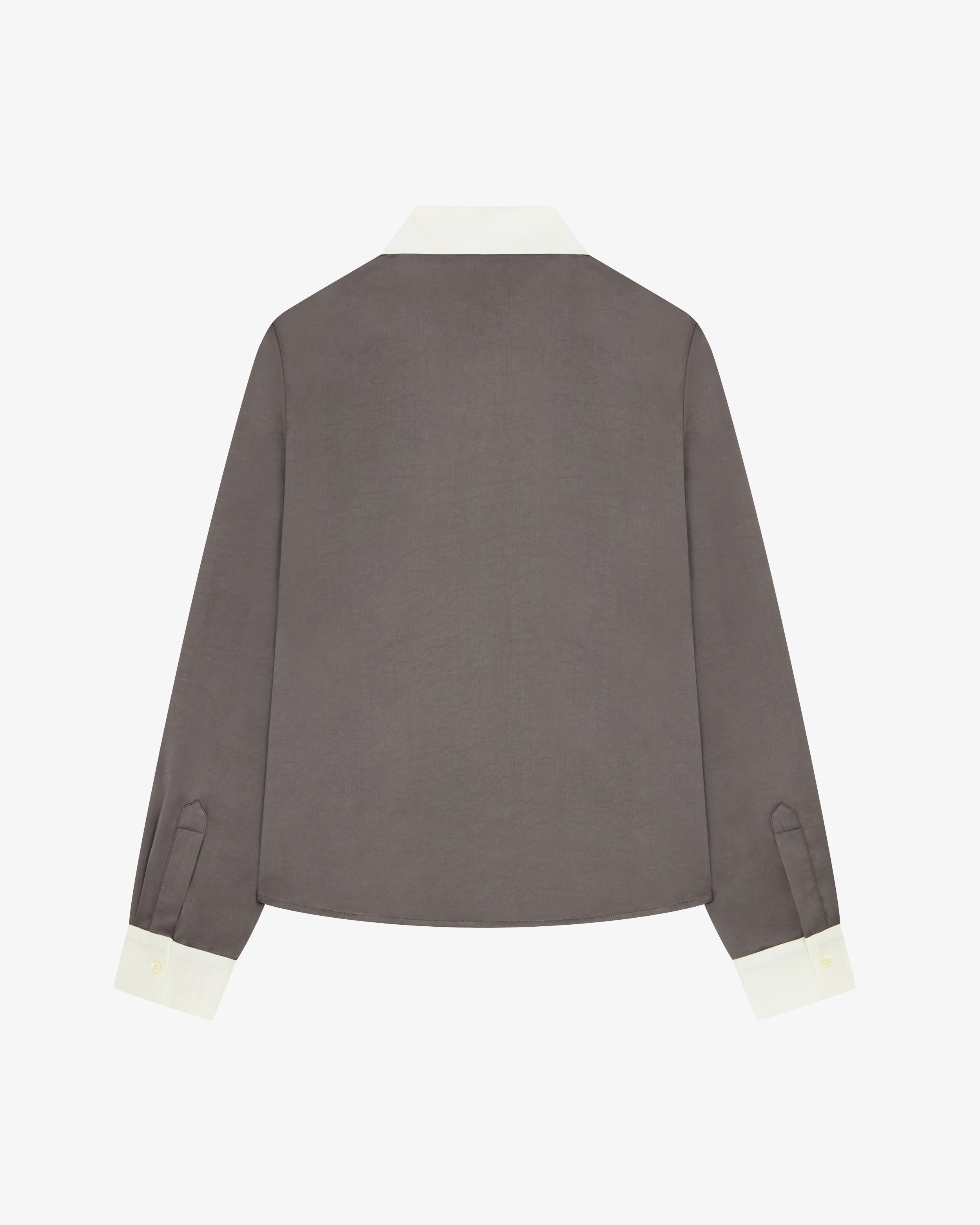 Satin Serena Shirt - Charcoal