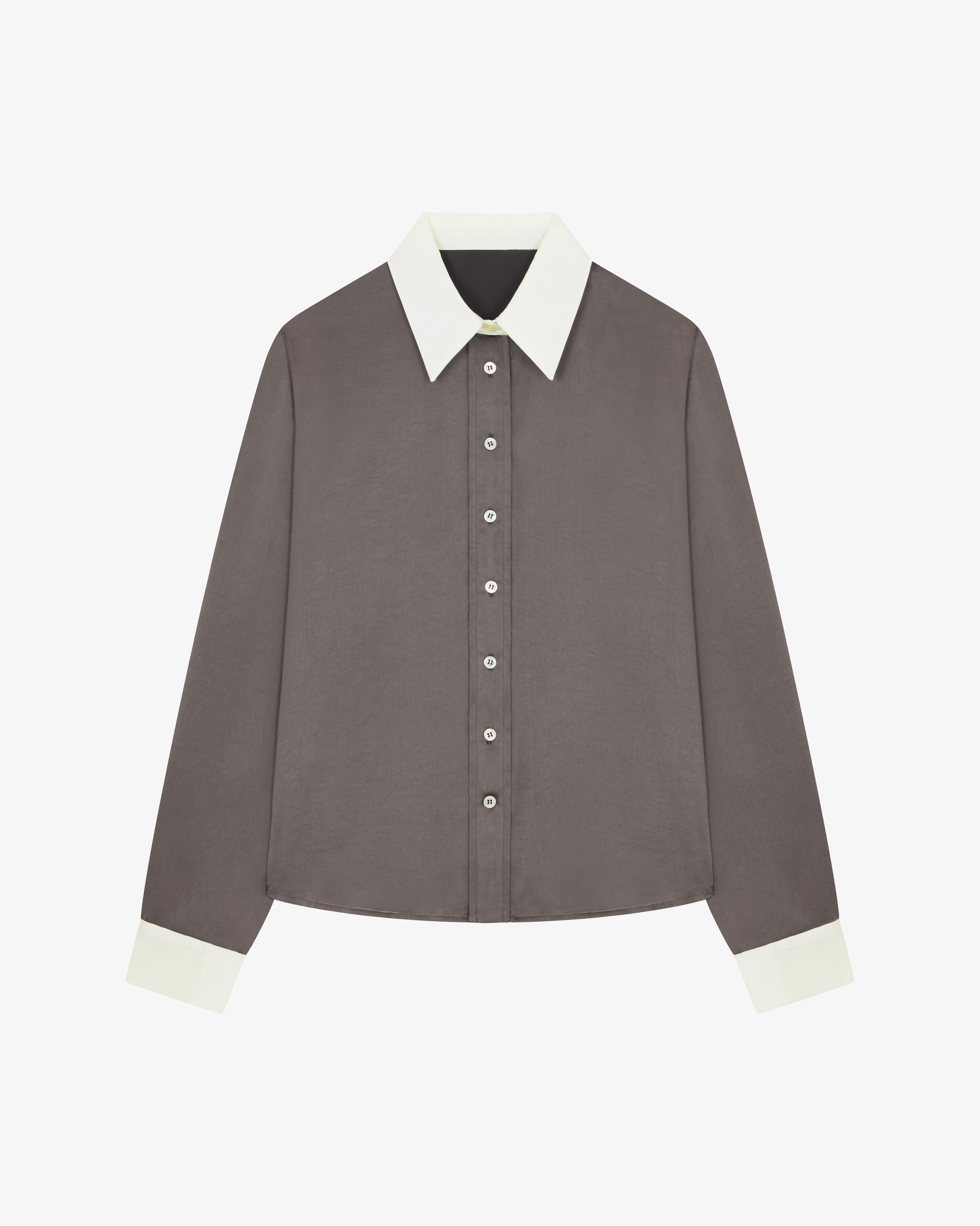 Satin Serena Shirt - Charcoal