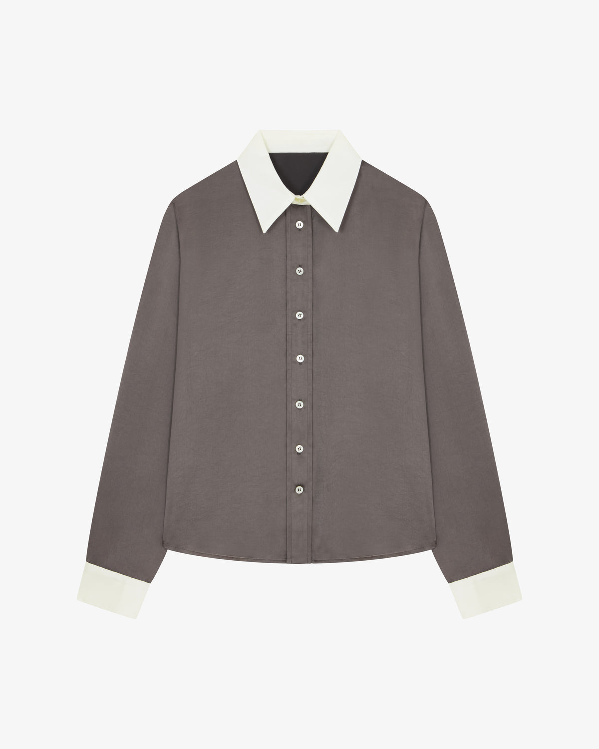 Satin Serena Shirt - Charcoal