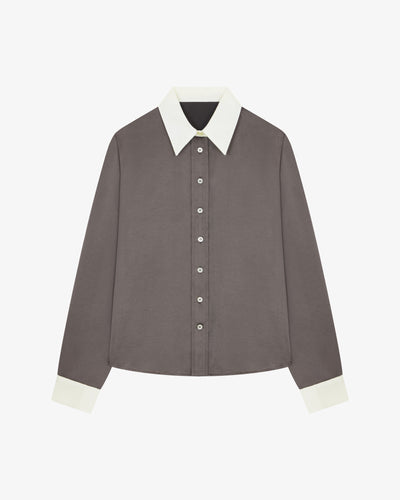 Satin Serena Shirt - Charcoal SERENA BUTE
