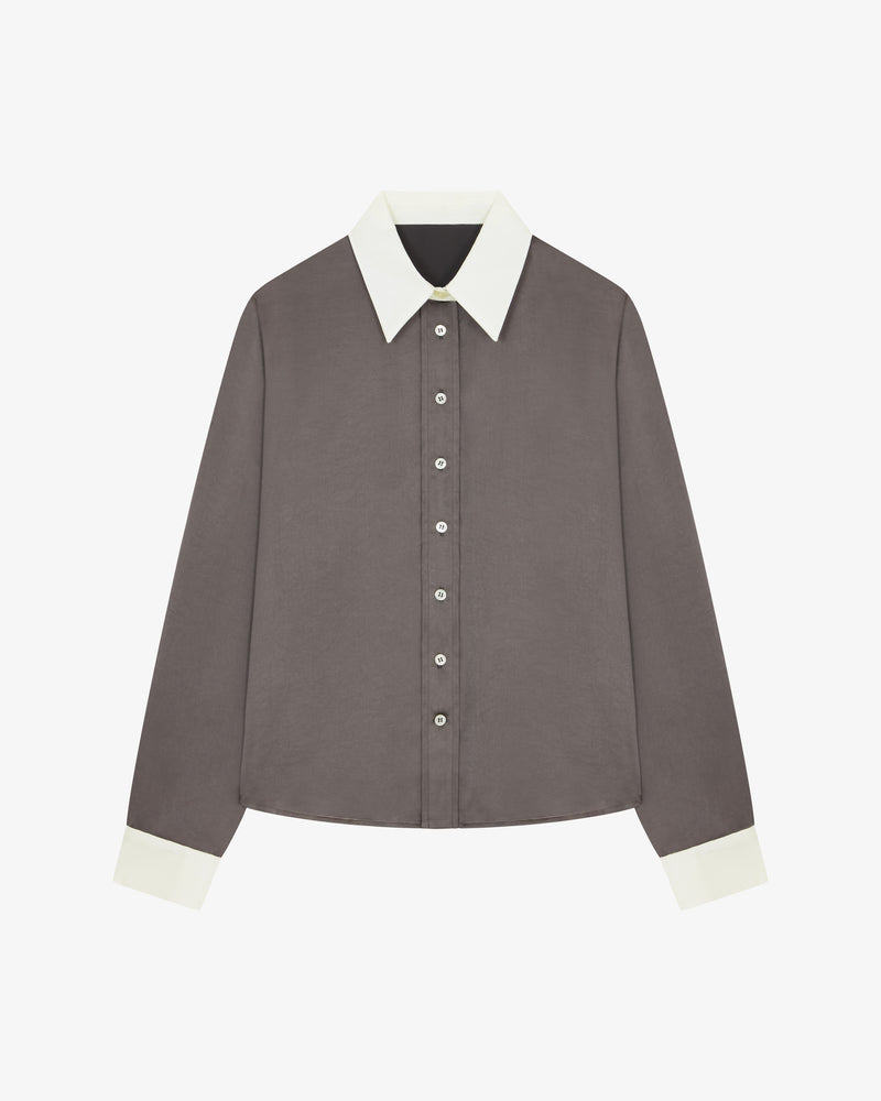 Satin Serena Shirt - Charcoal picture #2