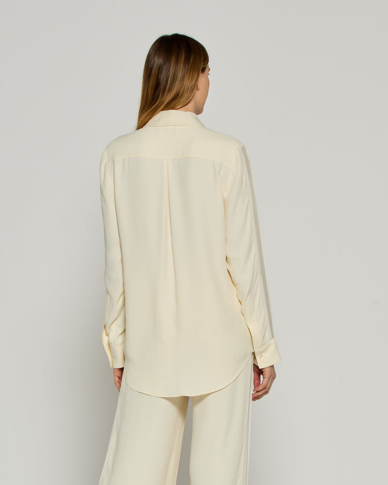Classic Shirt with Georgette Trim - Cream picture #4