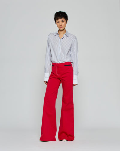 Flare Trouser with Contrast Pockets - Red SERENA BUTE