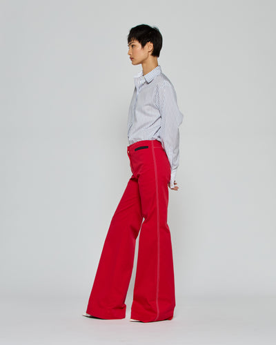 Flare Trouser with Contrast Pockets - Red SERENA BUTE