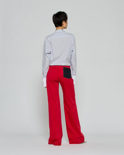 Flare Trouser with Contrast Pockets - Red SERENA BUTE