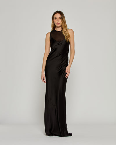 Georgette Evening Dress - Black SERENA BUTE
