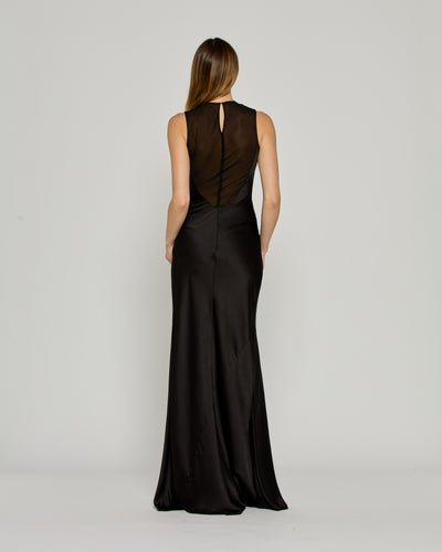 Georgette Evening Dress - Black SERENA BUTE
