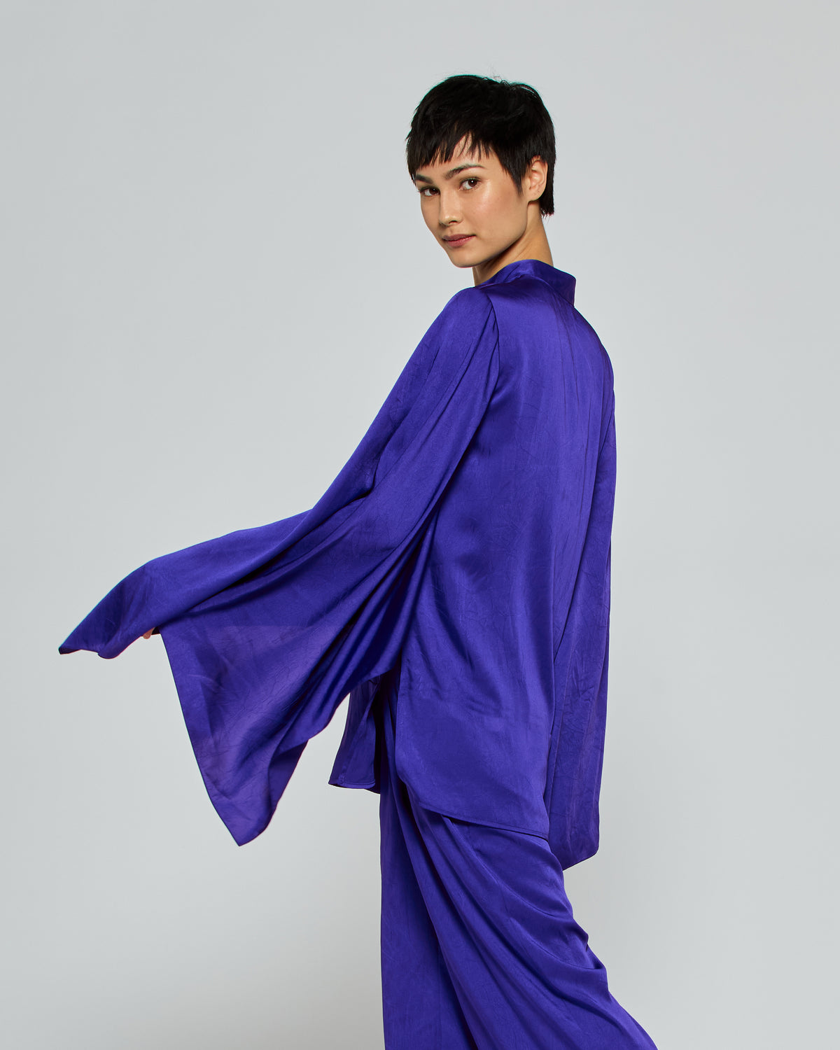 Kimono Sleeve Shirt - Violet Blue