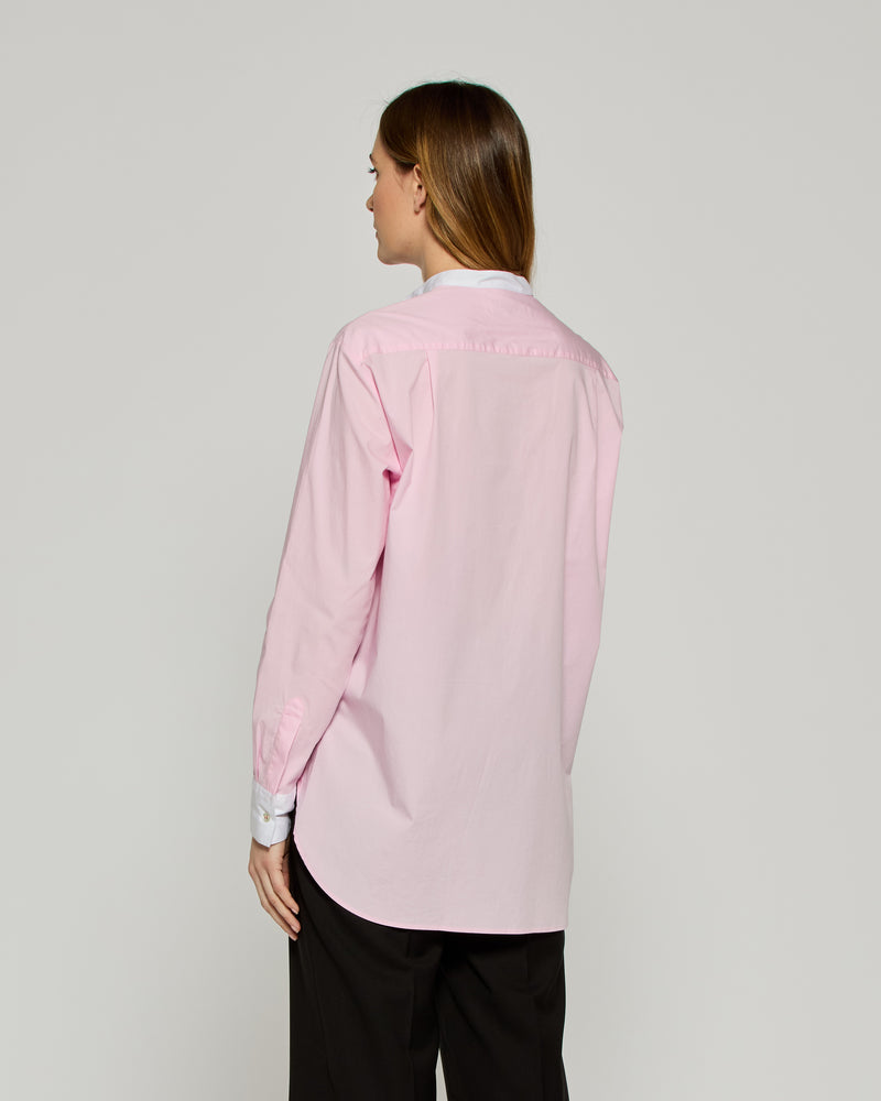 Collarless Shirt with Side Opening - Pale Pink picture #4