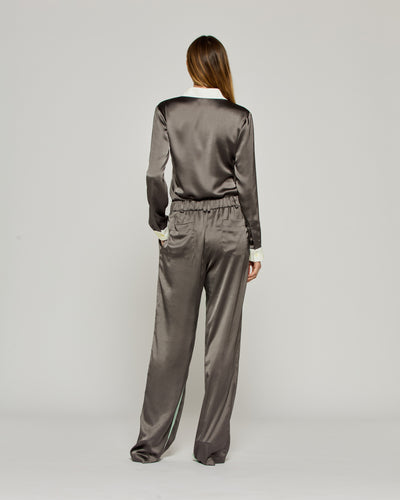 Satin Boyfriend Trouser '25 - Charcoal SERENA BUTE