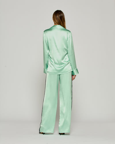 Satin Relaxed Jogger with Zip Pockets - Mint SERENA BUTE