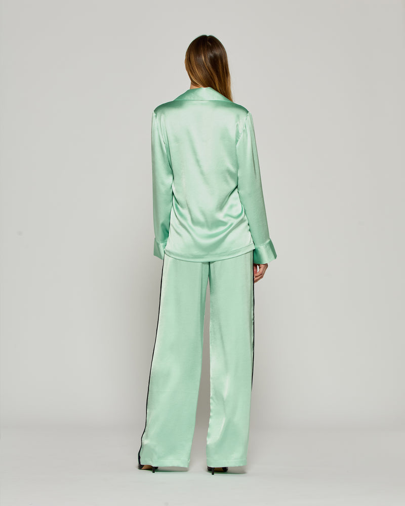 Satin Relaxed Jogger with Zip Pockets - Mint picture #4