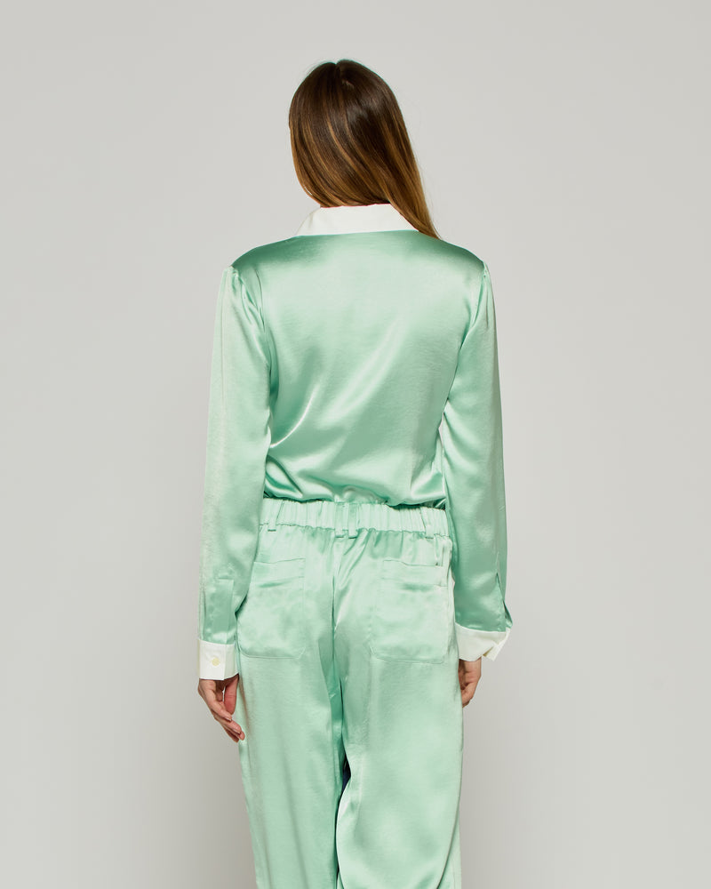 Satin Serena Shirt - Mint picture #4