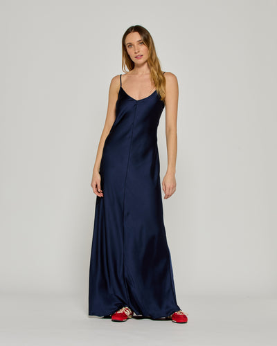 Satin Slip Dress '25 - Dark Navy SERENA BUTE