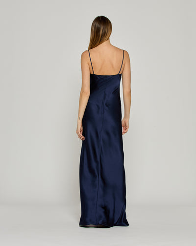 Satin Slip Dress '25 - Dark Navy SERENA BUTE