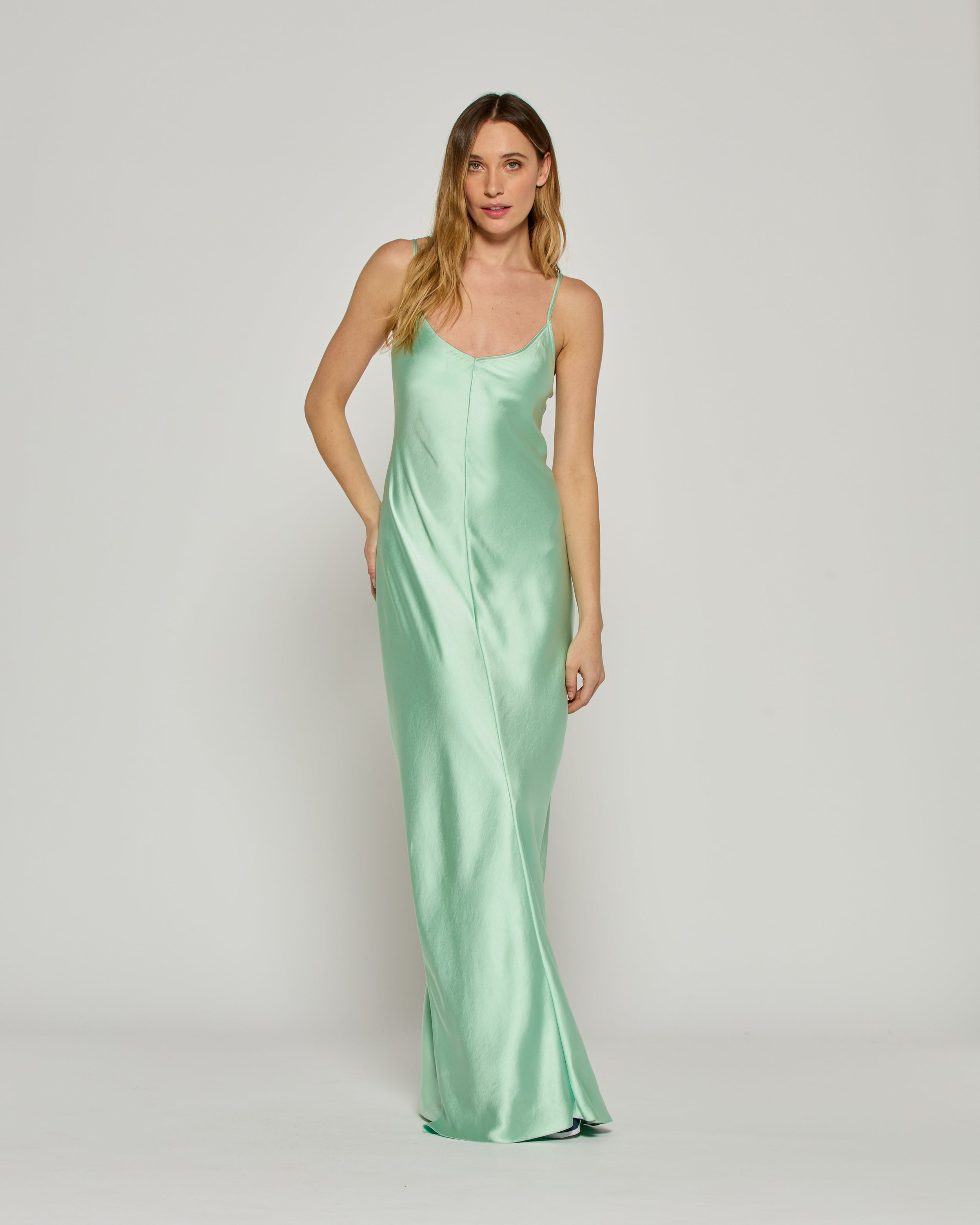 Satin Slip Dress '25 - Mint