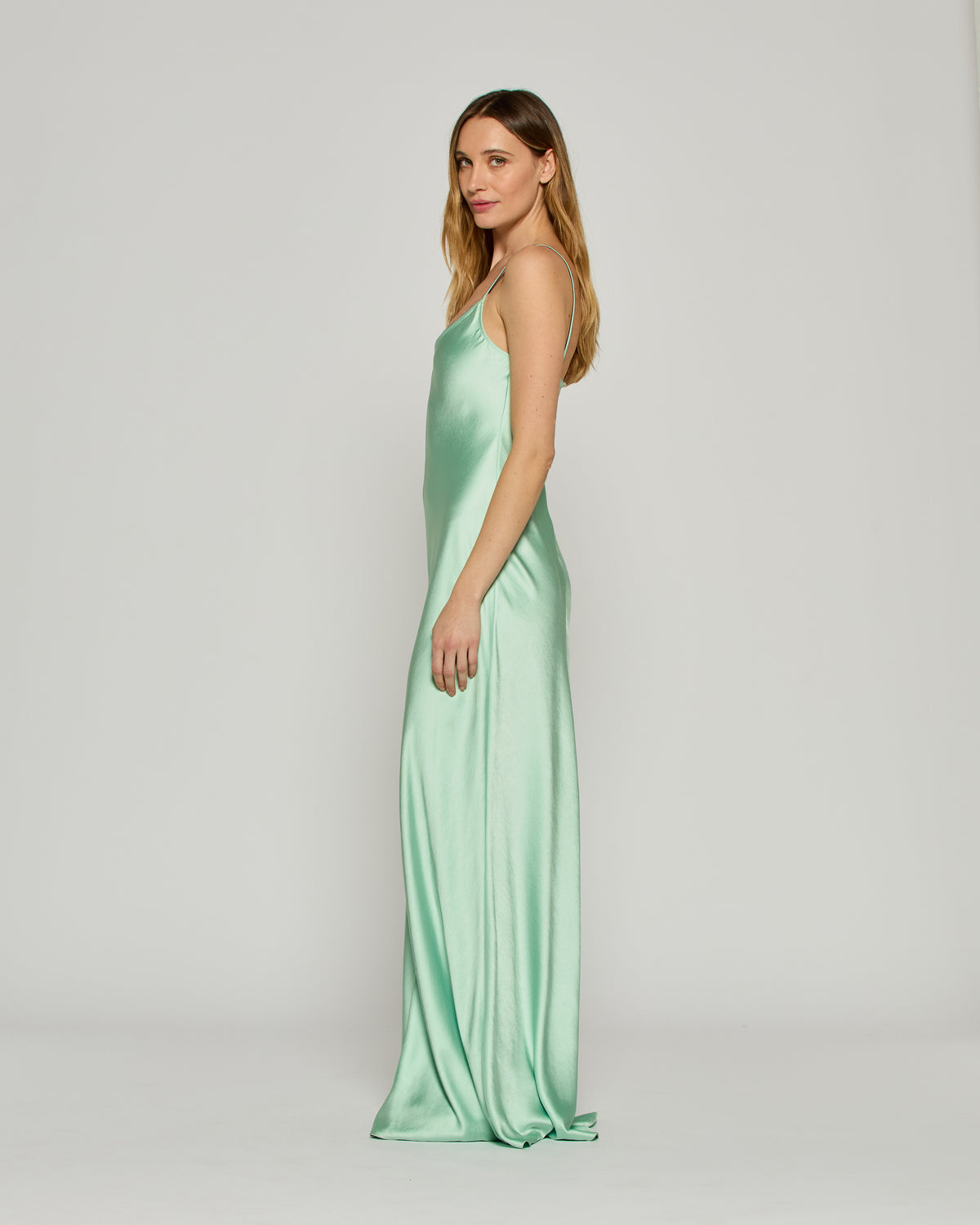 Satin Slip Dress '25 - Mint