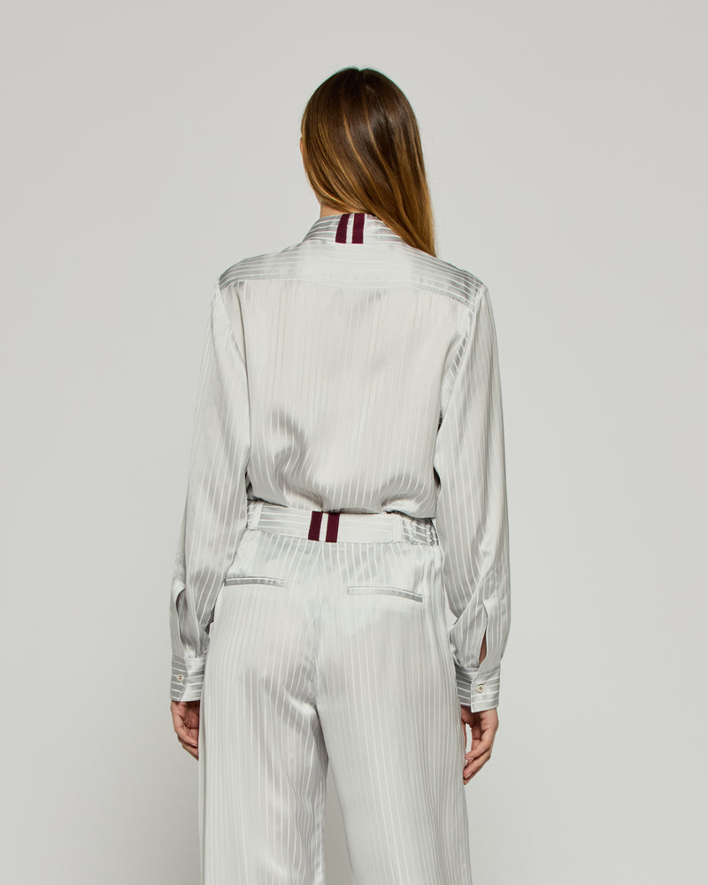Satin Stripe George Shirt - Silver picture #4