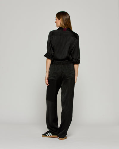 Satin Stripe Utility Jogger - Black SERENA BUTE