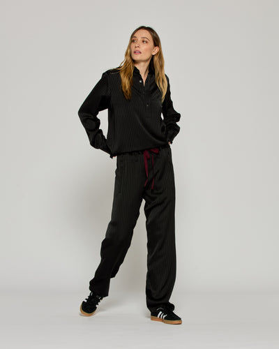 Satin Stripe Utility Jogger - Black SERENA BUTE